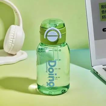 New Large Capacity Double Drink Straw Cup Summer Men and Women Simple Plastic Cup Outdoor Portable Sports Water Bottle 800ml