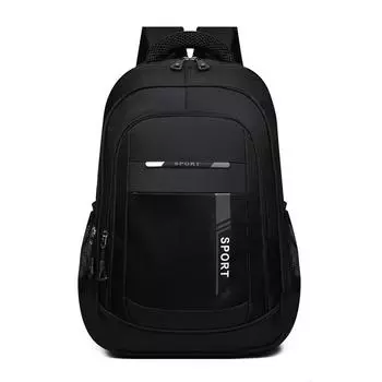 New large-capacity men s casual simple backpack travel computer backpack female junior high school high school college student schoolbag чёрный