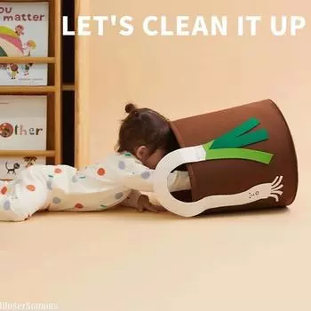 New Large Capacity Storage Basket Baby Dirty Clothes Basket Children s Toy Storage Bucket Bag Hand-held Clothes Storage Toy Box