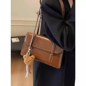 Новые женские сумки большой вместимости Осень Зима Винтажная универсальная женская сумка через плечо для поездок на работу Текстурированный клапан Квадратный рюкзак