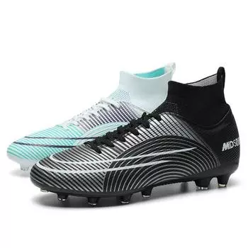 New large-size football shoes men s high-top artificial grass long broken nails mandarin duck shoes youth student competition training shoes 31