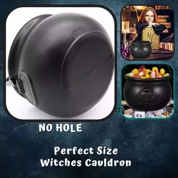 New Large Wizard Witch Cauldron Props Black Creative Trick-or-Treat Jar Candy Jar Portable Party Halloween Candy Jar