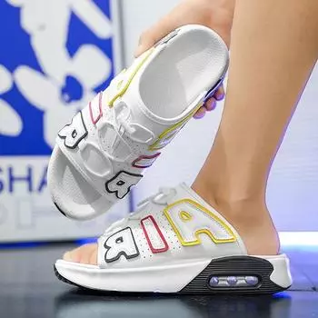 New Latest Summer Leisure Air Cushion Anti Slip Men s Sandals Outdoor Versatile Fashion Artificial Leather Beach Shoes Size39-44 39 белый