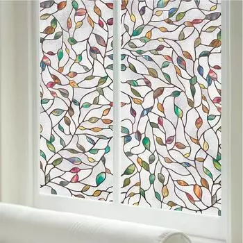 New Leaf window privacy Static Cling Vinyl Privacy Protection Sun-Blocking Reusable Removable Tint-Film For Home Office 30x100cm