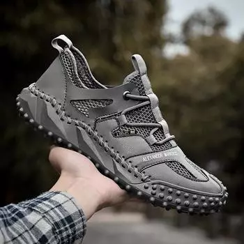 New leather casual sports shoes men s soft-soled thin breathable mesh shoes 38