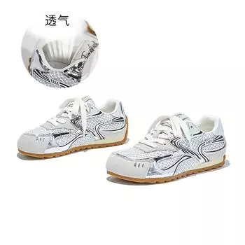 New leather dad shoes women s 2025 autumn shoes women s shoes versatile height-increasing shoes casual platform running sneakers 35