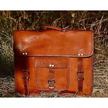 New Leather satchel bag | leather laptop bag | vintage goat leather bag | brown laptop case | office bag | computer bag