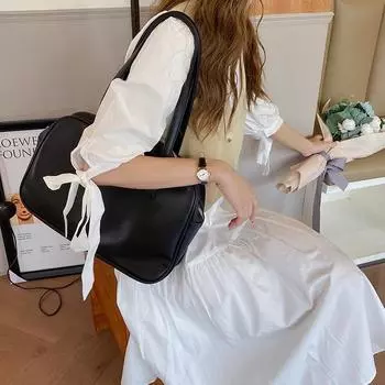 Новые кожаные сумки через плечо Модные портативные однотонные женские сумки подмышку Повседневная универсальная сумка большой вместимости