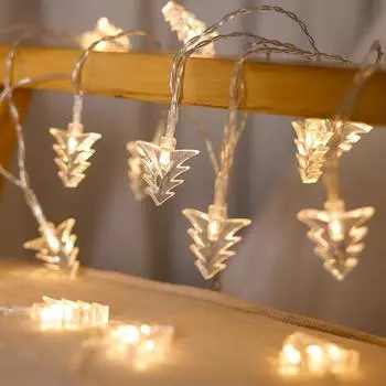 New LED Christmas Tree Battery Box Light String Lantern String Light Christmas Shopping Mall Christmas Decoration Light 2M-10light теплый белый