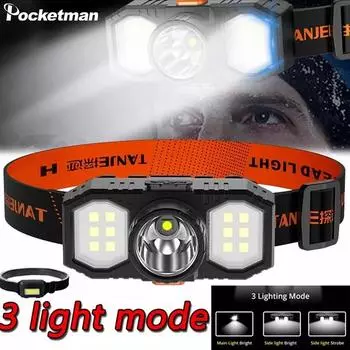New LED COB Mini Headlight Long-range Waterproof Portable Headlamp USB or AAA Battery Powered Super Bright Head Lamp