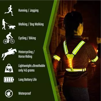 New LED Reflective Tank Top Night Running Reflective Clothing Sports Cycling High Elastic Outdoor Sports Reflective Clothing розовый