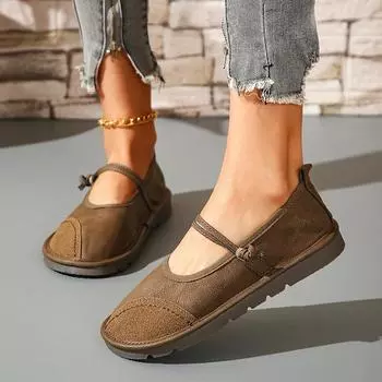 NEW Leisure Tenis Femimino Round Toe Retro Soft Sole Summer New Flats Buckle Fashion Mom Single Shoes Women s Flat Shoes 35