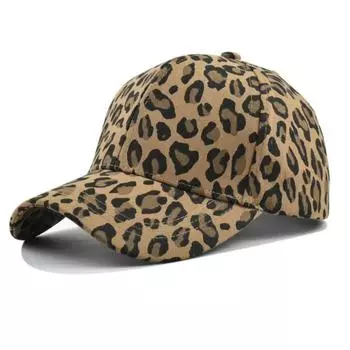 New Leopard Print Washed Cotton Baseball Caps For Women Fashion Casual Hip Hop Hat Adjustable Snapback Outdoor Sport Sun Hats