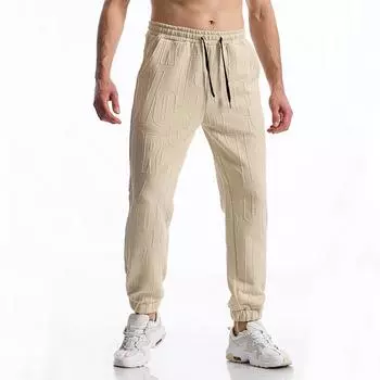 New Letter Design Fabric Men s Casual Sports Pants Gym Sport Trousers Men Jogger Sweatpants Running Workout Jogging Long Pants 3XL темно-серого