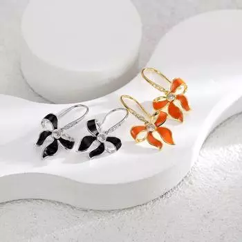 New light luxury diamond stud earrings women s niche design bow earrings temperament ear jewelry