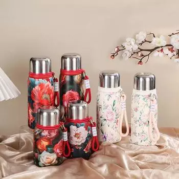 Новая легкая роскошная розовая термокружка для женщин, чашка для воды, высококачественная нержавеющая сталь, усовершенствованная чашка для чая 450ml