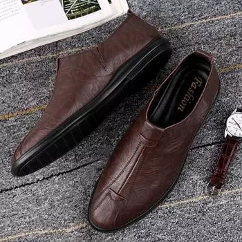 New Lightweight Man Shoes Moccasins Male Casual Loafers Breathable Flats Non-Slip Driving Shoes For Men Business Men s Loafers 37 чёрный