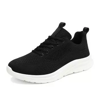 New Lightweight Sports Shoes Breathable Flying Mesh Surface Walking Soft Sole Casual Shoes 40 чёрный