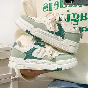 New little white shoes female students ins versatile 2025 autumn new thick-soled non-slip popular sports board shoes tide 35 бежевый