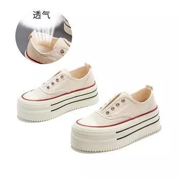New little white shoes women s 2025 autumn thick-soled heightening muffin shoes casual single shoes at any time versatile dopamine women s shoes 35