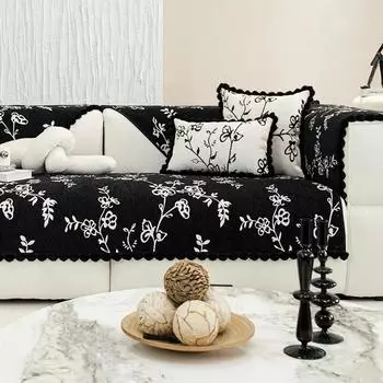 Новый чехол для дивана в гостиную, шенилл, всесезонный, универсальный, чехлы для дивана, ретро-жаккард, подушка для дивана, плюшевая отделка шариками, чехол для дивана 70x70