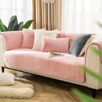 New Long Plush Sofa Cushion Winter Style Anti-skid Thick warm Sofa Cover Simple Modern Winter Light Luxury Style Cushion 70x70cm