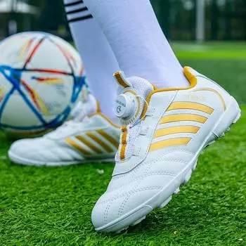 New low-top children s football shoes boys and girls mandarin duck color scheme rotating buckle professional game training shoes 28 чёрный