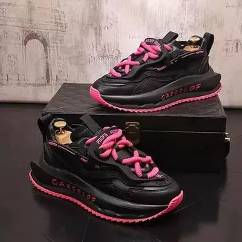 New Low Top Men s 2024 Youth Versatile Sports and Casual Shoes Korean Edition High Penetration Running Shoes Vulcanize Shoes 39 ярко-розовый