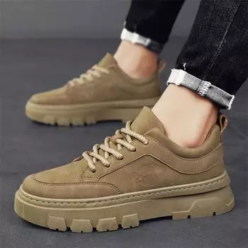 New low-top retro thick-soled heightening short boots non-slip and wear-resistant tooling shoes casual trend Martin boots men 39