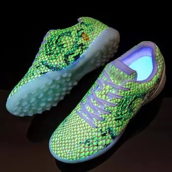 Новые светящиеся футбольные бутсы с драконьей чешуей для студентов мужского пола, тренировка личности, большие футбольные бутсы с поломанным ногтем 35