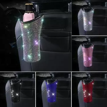 Новый роскошный держатель для зонта в машину, ящик для хранения, органайзер, бочка, автомобильная подвесная стойка для бутылок с водой, шикарные автомобильные аксессуары для женщин золотой