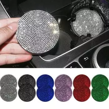 New Luxury Car Water Cup Bottle Holder Anti-slip Mat Pad Silica Gel Non-slip Auto Stuff Bling Car Interior Accessories for Woman чёрный