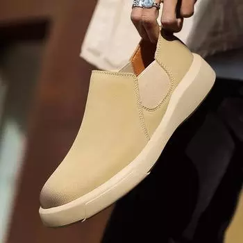 New Luxury Men s Leather Shoes Comfy Thick Bottom Casual Work Shoes Handmade Designer Business Shoes for Men Zapatos De Hombre 38 чёрный