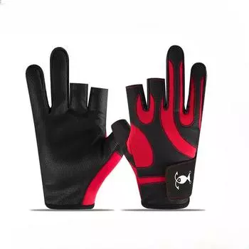 New Luya Fishing Gloves Three Finger Men s Non-slip Wear Resistant Outdoor Fishing Gear Equipment Flying Rock Fishing Gloves average size