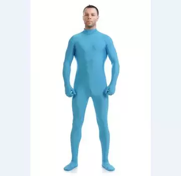 New Lycra Spandex Party Costume Bodysuit Catsuit Unitard No Hood Hands Light blue,3XL(Tag 3XL=US XL)