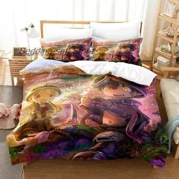 New Made In Abyss Bedding Set Single Twin Full Queen King Size Bed Set Aldult Kid Bedroom Duvetcover Sets 3D Anime Bed Sheet Set 70x133cm 2pcs