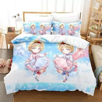 New Magical Girl Raising Project Bedding Set Single Twin Full Queen King Size Bed Set Adult Kid Bedroom Duvet cover Sets Anime EU Single 135x200cm