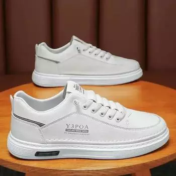 New Man Shoes High End Fashion Non-slip Comfortable Men s Formal Shoes Breathable Wear-Resistant Outdoor Casual Sneaker for Men 39 белый