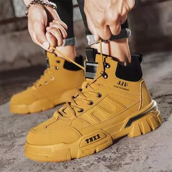 New Martin boots men s shoes breathable and wear-resistant outdoor hiking shoes casual retro tooling shoes sports short boots 39