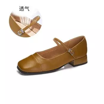 New Mary Jane shoes women s 2025 spring single shoes shallow mouth small fragrant style one-word buckle fashion shoes retro versatile women s shoes 35