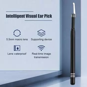 NEW Medical Cleaning Otoscope Spoon Mini Camera Ear Endoscope Ear Picker Ear Wax Removal Tool Mouth Nose Visual Toothpicks синий