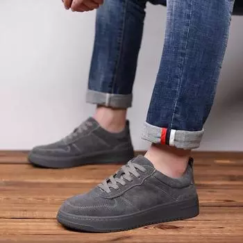 New Men British Style Fashion Reversed Fleece Soft Leather Oxford Shoes Comfortable and Versatile High Quality Flats Male Shoes 38 коричневый