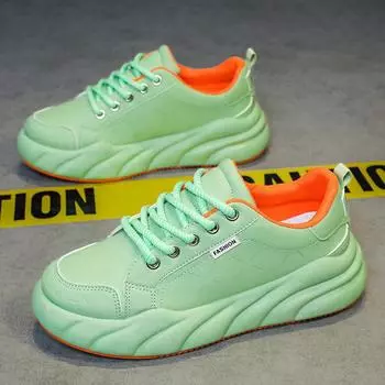 New Men Casual Board Shoes 2025 Spring Lightweight Wear-resistant Sneakers Fashion Versatile Explosion Platform Shoes Zapatillas 39 зелёный