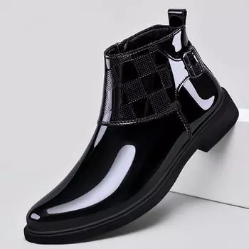 New Men Leather Low Top Walking Shoes 2024 All-match for Men Ankle Boots Mens Side Zipper Chelsea Boots Classic Men s Shoes 37