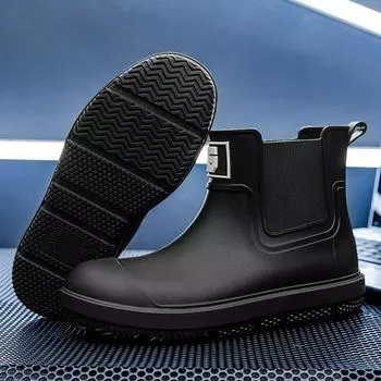 New Men Rain Boots High Quality Anti-slip Waterproof Shoes for Men Outdoor Wear-resistant Rain Shoe Comfor Fishing Camping Boots 36