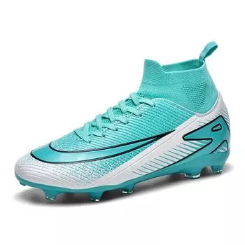 New men s and women s breathable high-top long broken nails football shoes grass training shoes sports shoes comfortable football shoes 35