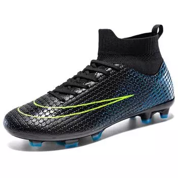 New men s and women s high-top football shoes with long broken nails, comfortable indoor and outdoor, breathable and non-slip fashion training shoes 35