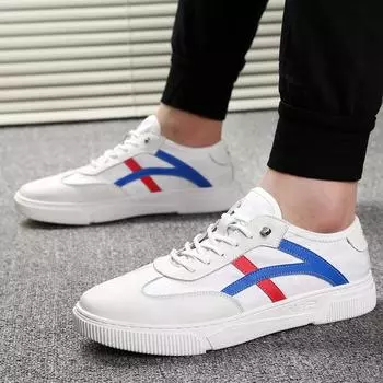 New men s board shoes leather breathable sports casual white shoes men s summer trend mesh youth shoes 38