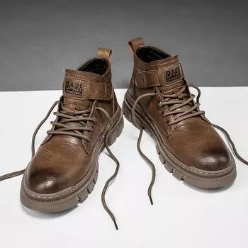 New Men s Boots High Top Luxury Brand Casual Shoes Dress Shoes Fashion Tooling Boot High Quality Leather Comfortable Ankle Boots 38