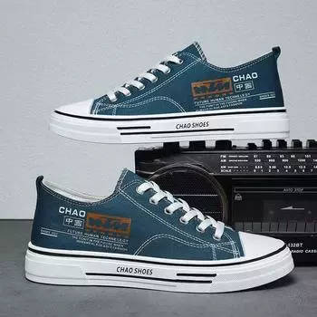 New men s canvas shoes 2025 spring breathable casual board shoes teen college style simple casual board shoes 39